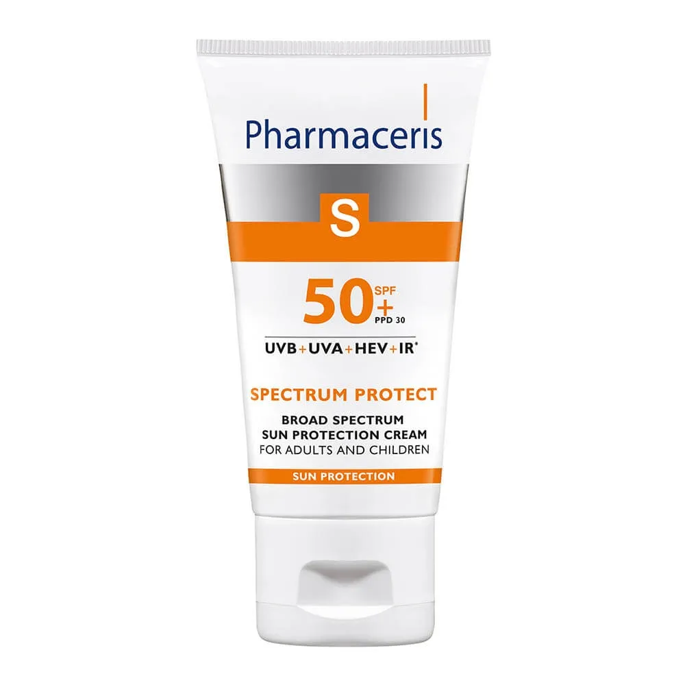PHARMACERIS S plataus spektro apsauginis kremas veidui SPF50+, 50ml -  