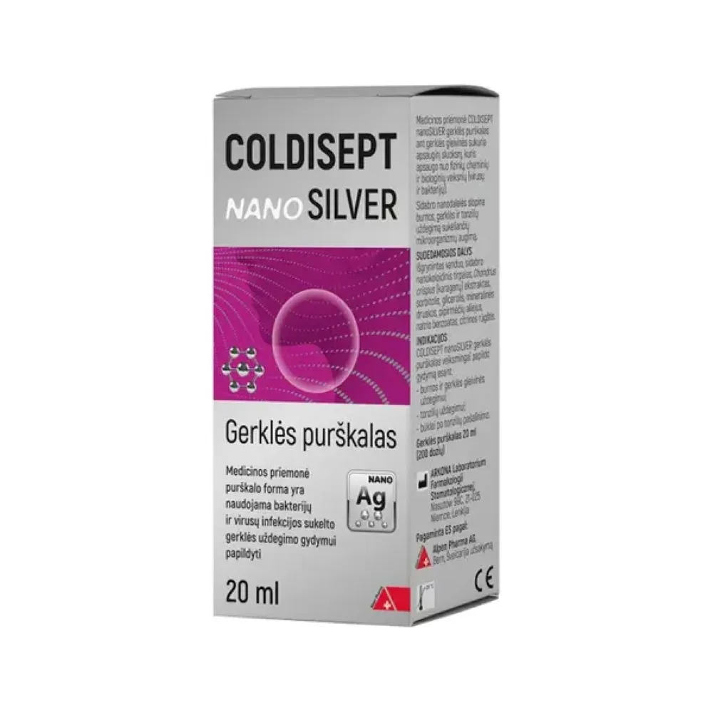 COLDISEPT gerklės purškalas NANOSILVER, 20ml -  