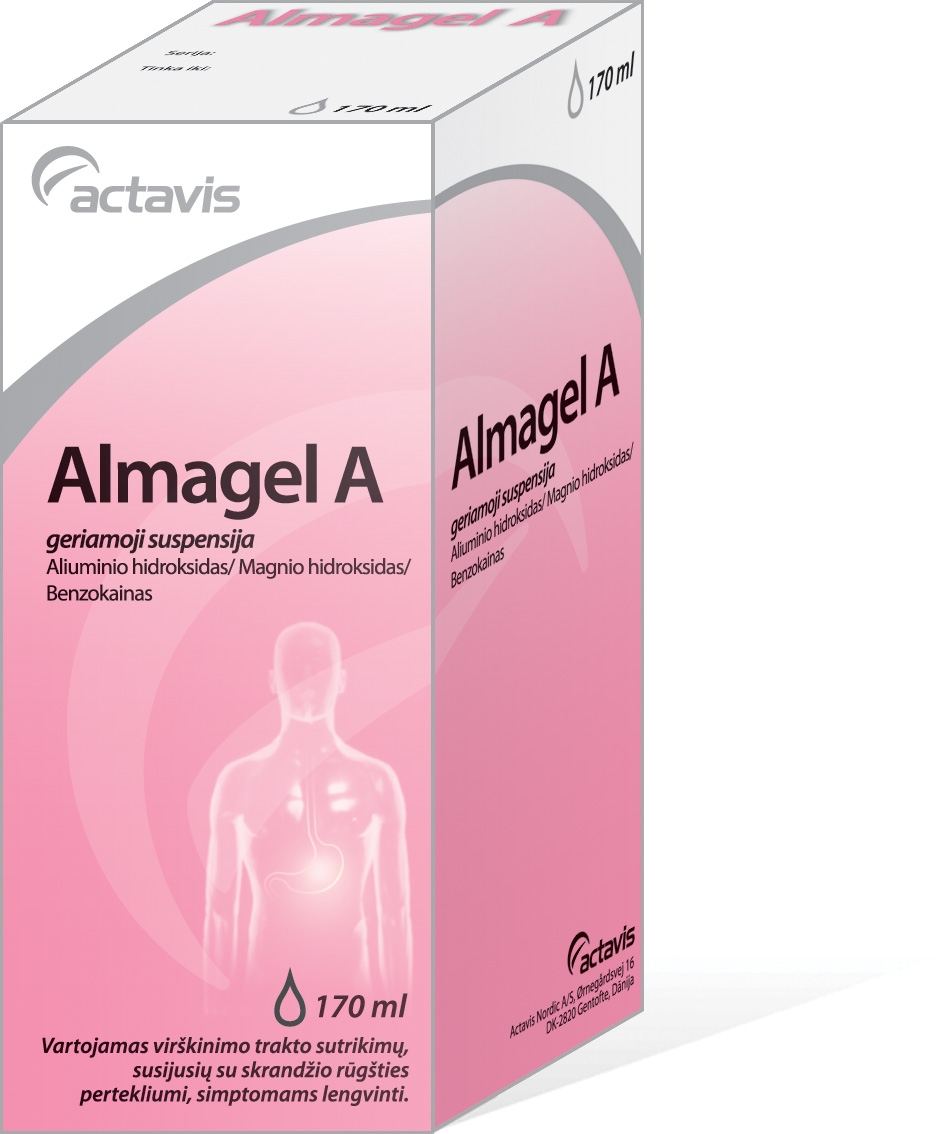Almagel A geriamoji suspensija 170ml + matavimo šaukštas -  
