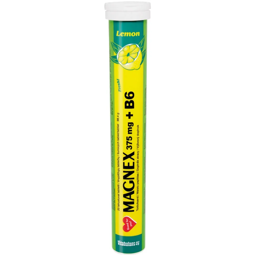 VITABALANS MAGNEX 375mg + B6, 20 šnypščiųjų tablečių -  