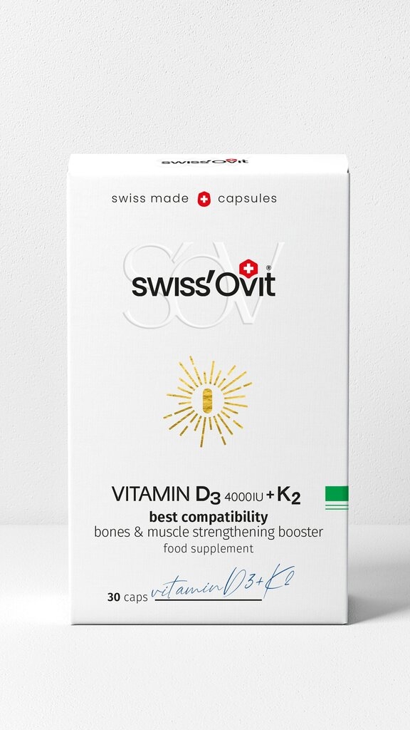 SwissOvit Vitaminas D3 4000IU+K2 kapsulės N30 -  