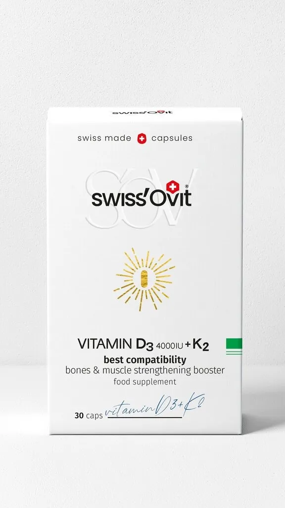 SwissOvit Vitaminas D3 4000IU+K2 kapsulės N30 -  