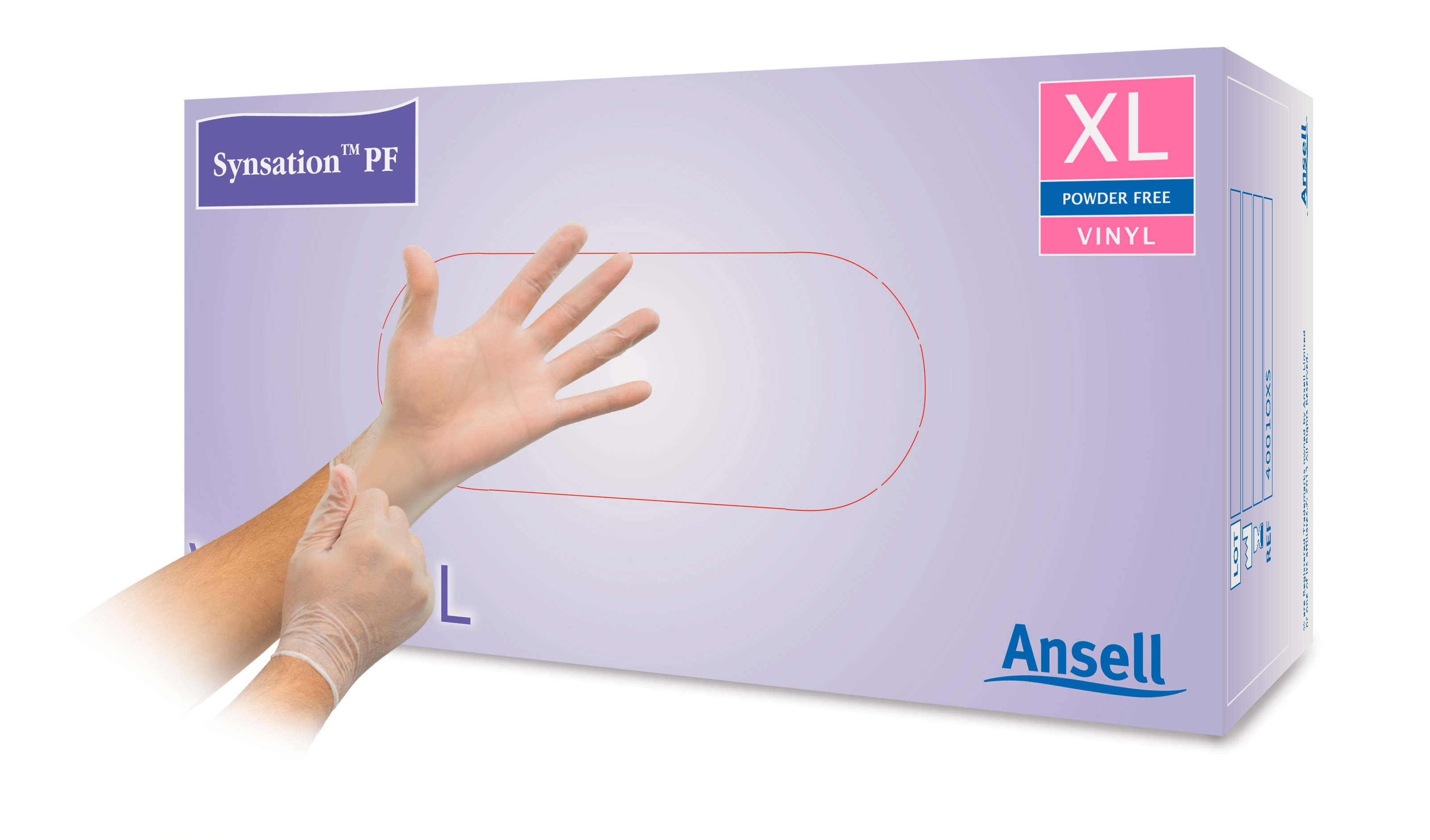 Vienkartinės vinilinės pirštinės SYNSATION, dydis XL, N100 -  
