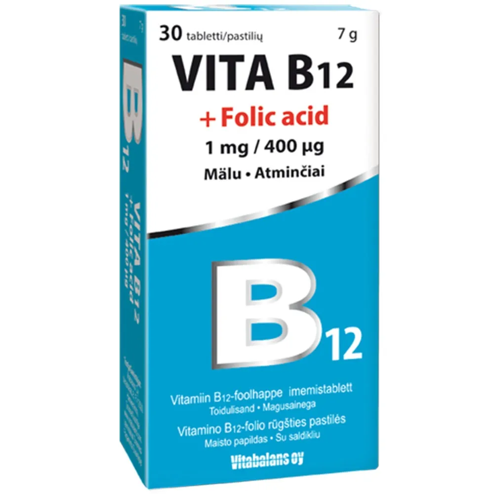 VITABALANS VITA B12 + FOLIC ACID 1mg + 400mcg, N30 -  