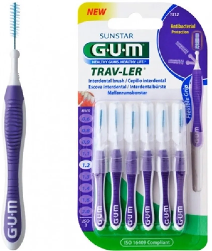 G.U.M. T. šepetėlis TravLer 1,2mm N6 -  