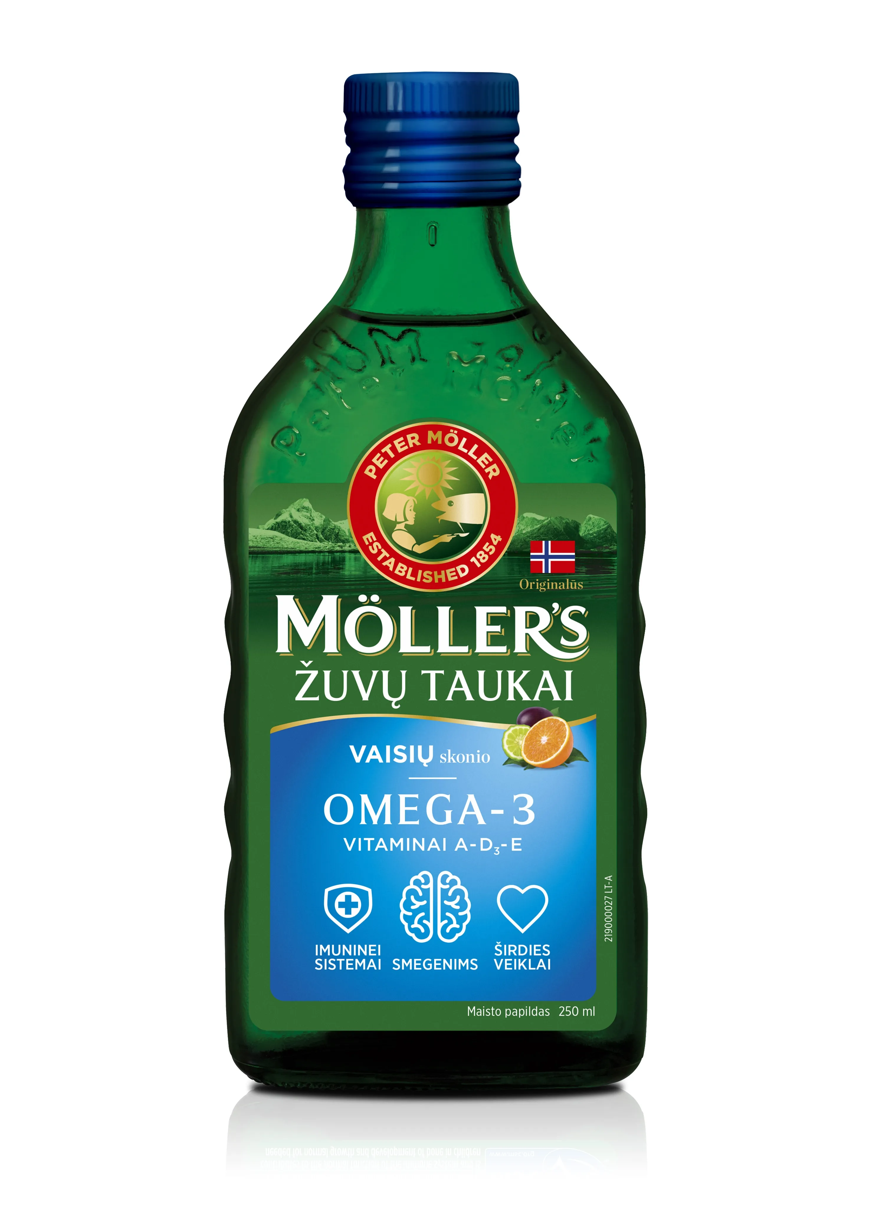 MÖLLER'S žuvų taukai, vaisių skonio, 250 ml -  