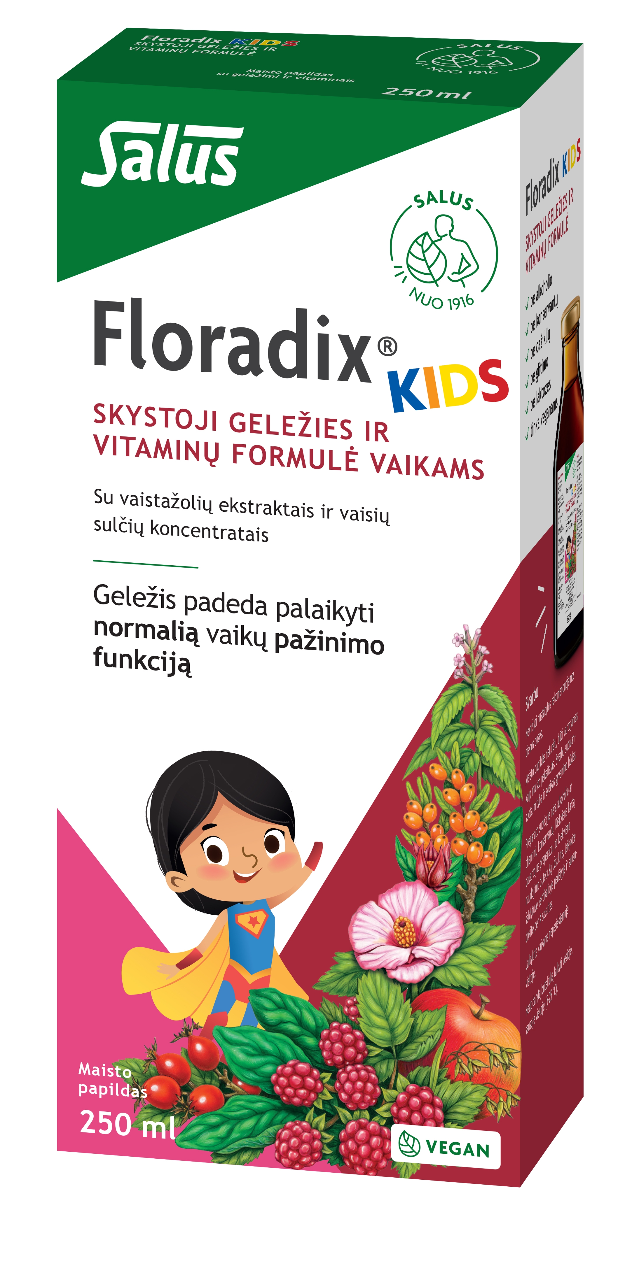 FLORADIX skystosios geležies formulė vaikams KIDS, 250ml -  