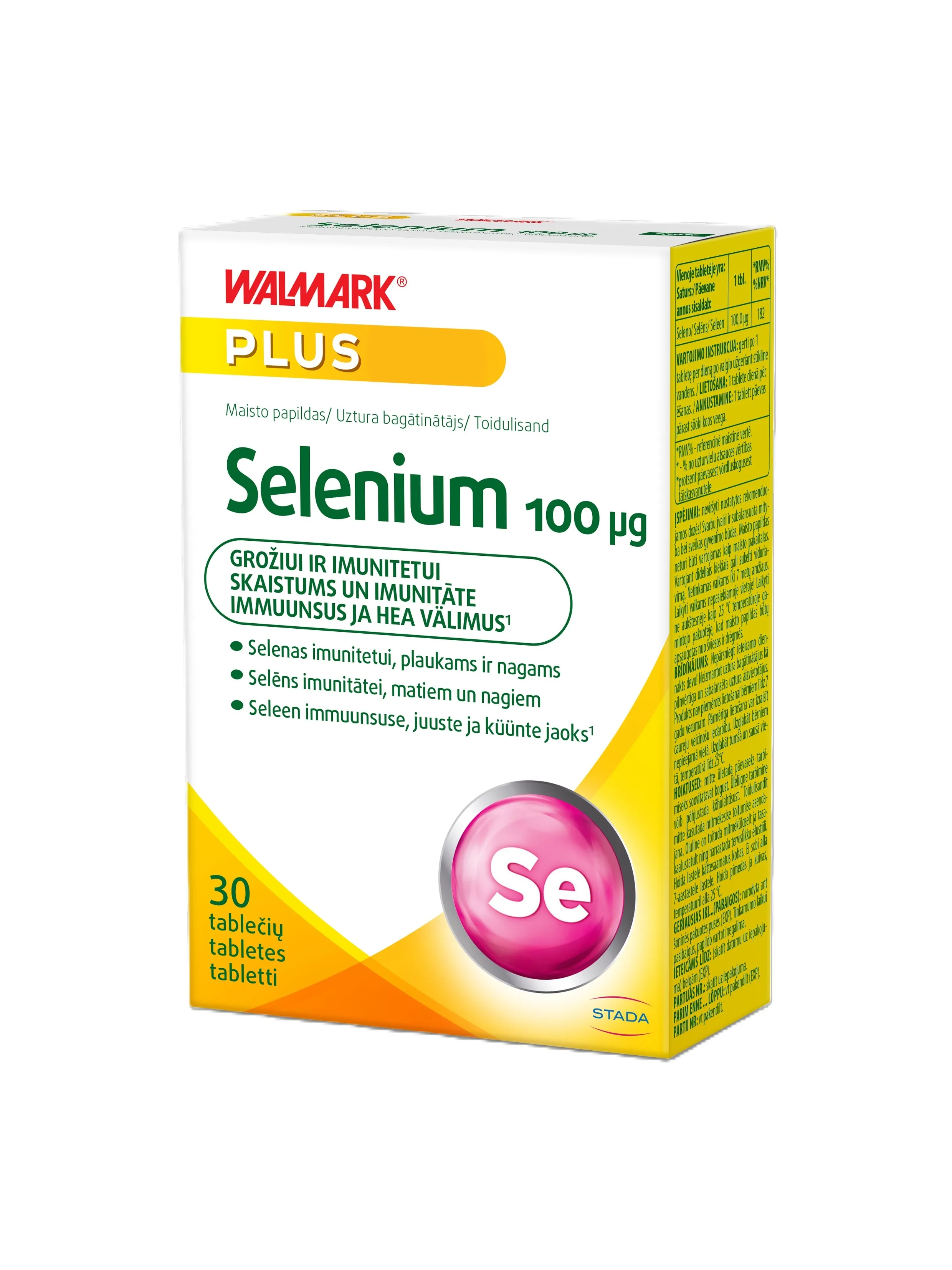 WALMARK SELENAS, 100 mcg, 30 tablečių -  