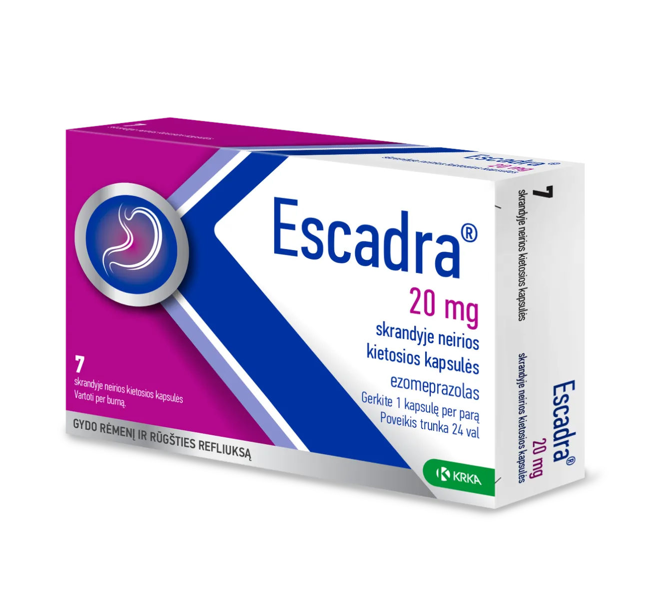 Escadra 20mg skrandyje neirios kiet.kapsulės N7 -  
