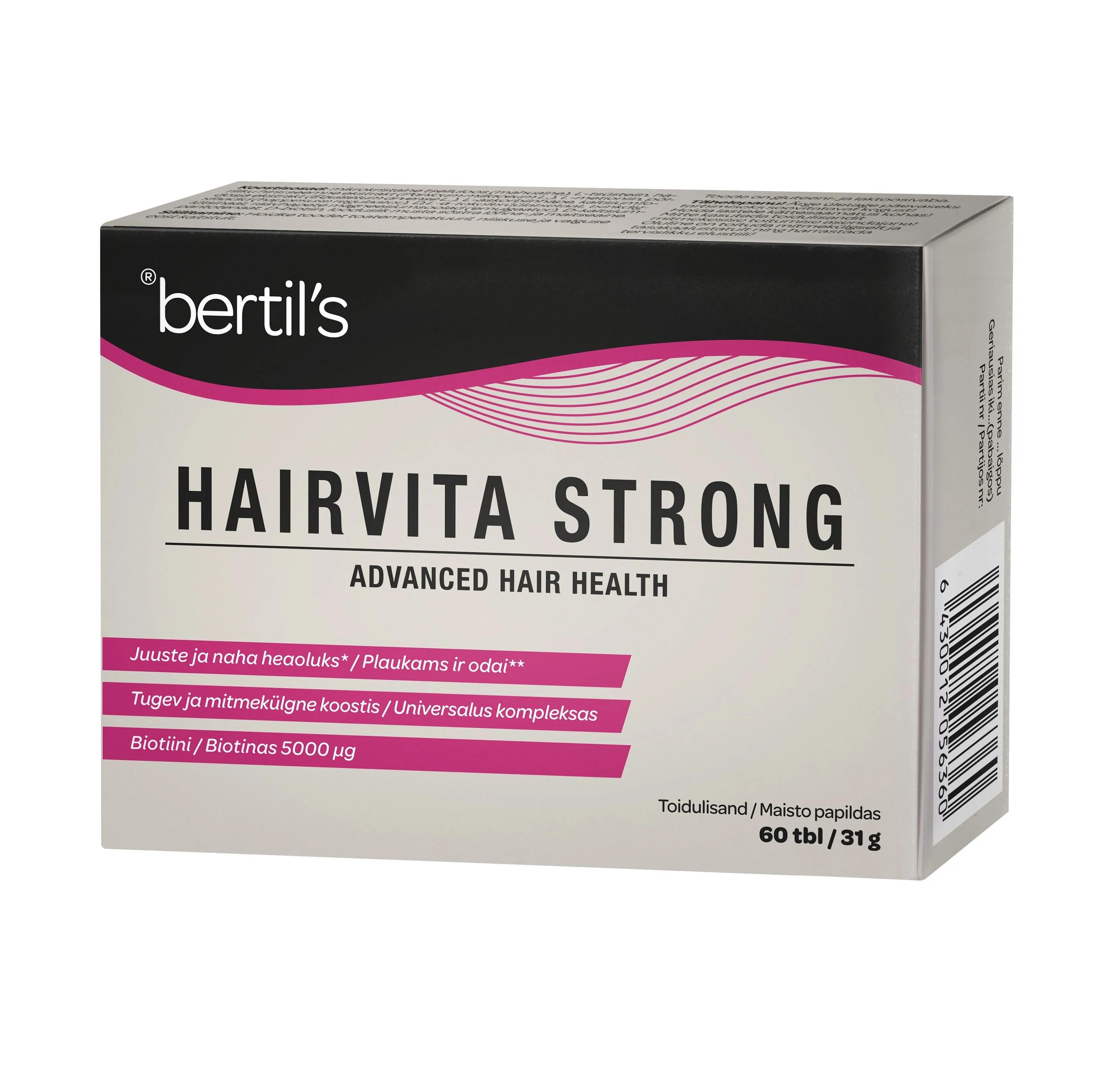 BERTIL'S HAIRVITA Strong, N60 tabletės -  