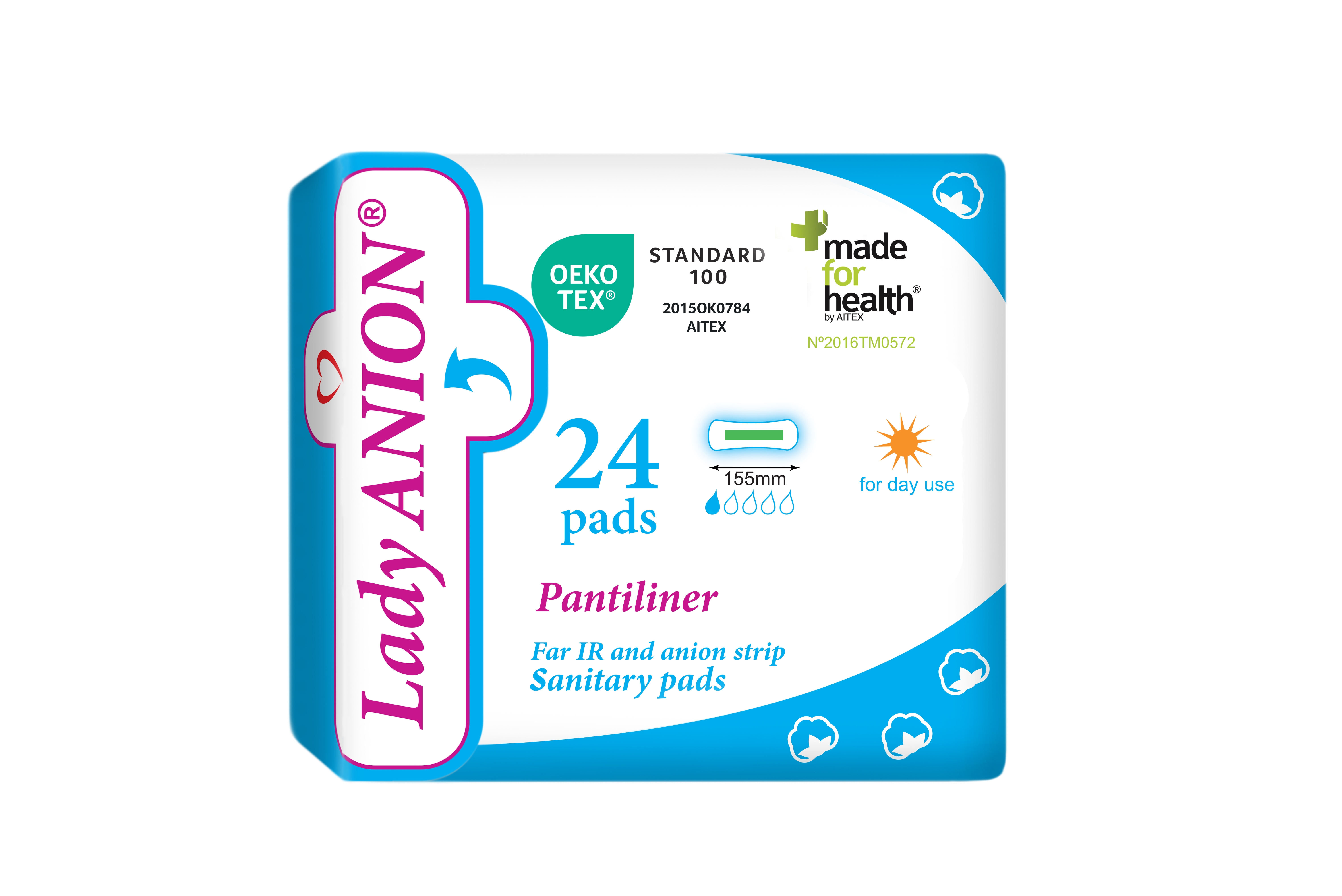 Lady ANION Pantiliner, kasdienio naudojimo ploni įklotai, N24 -  