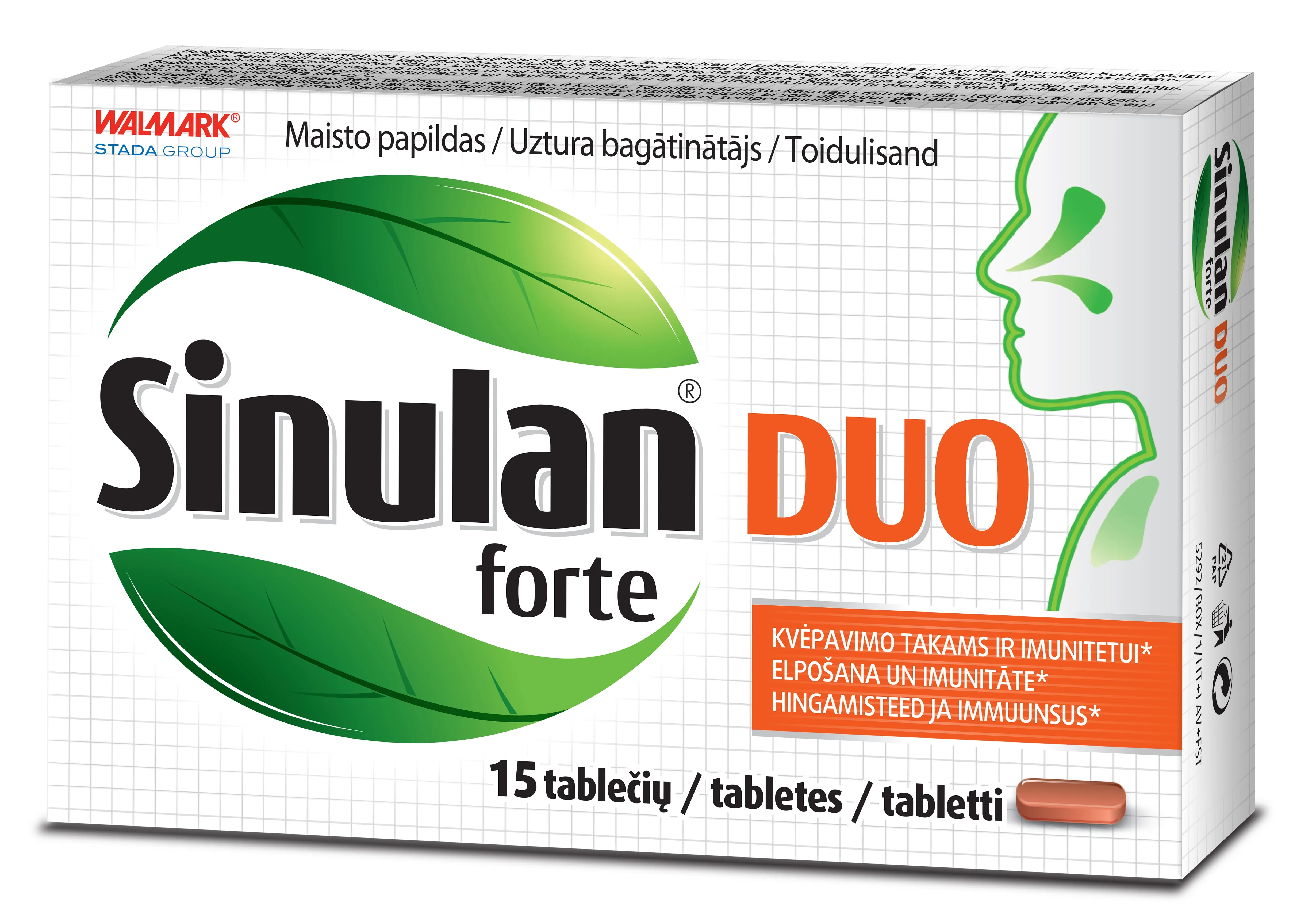 SINULAN FORTE DUO kvėpavimo takams ir imunitetui, 15 tablečių -  2