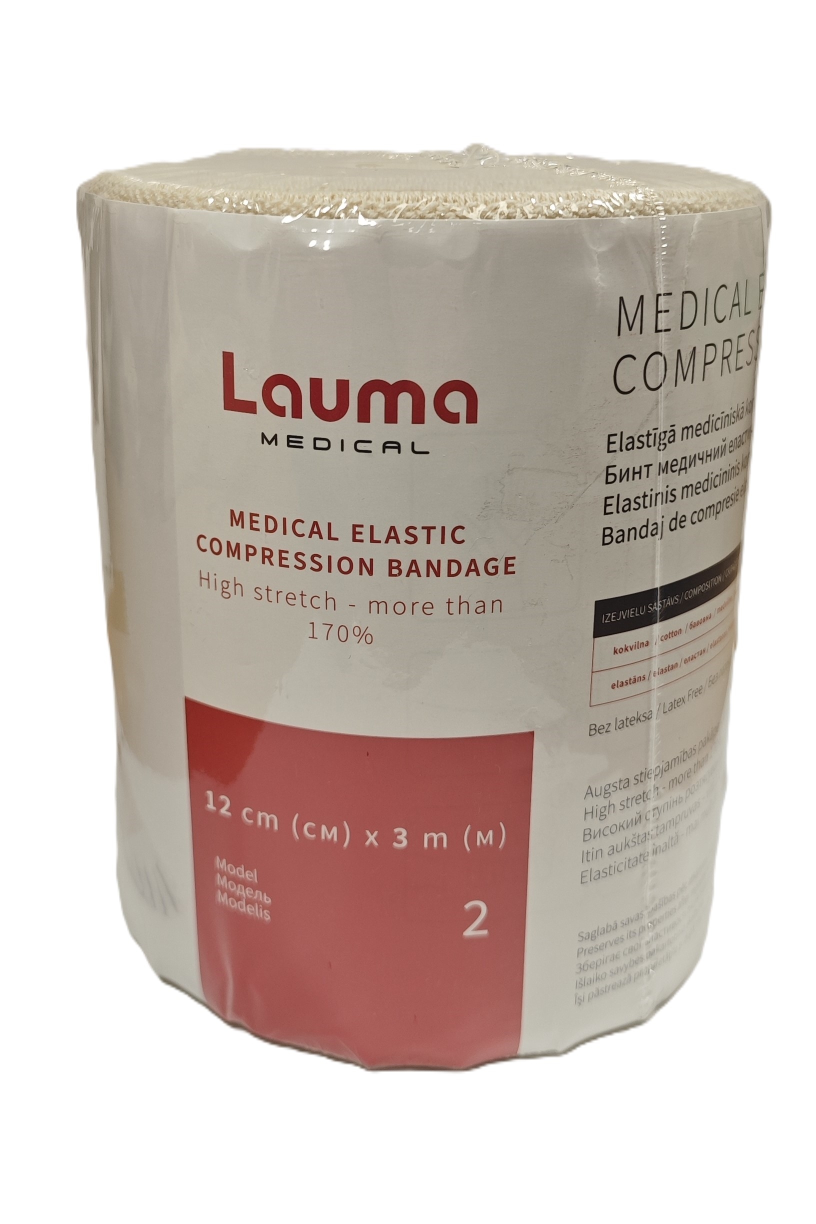 Lauma Medical elastinis tvarstis, 12 cm x 3,0 m -  
