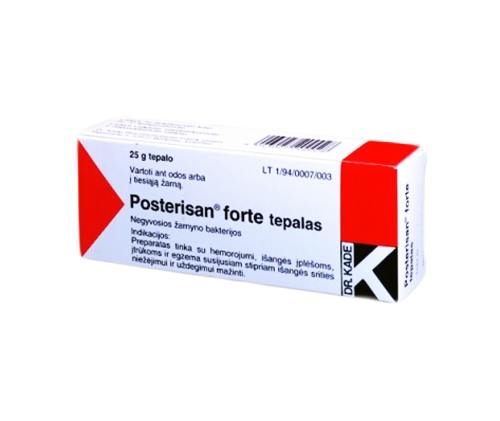 Posterisan forte 2.5mg/166.7mg/g tepalas 25g + aplikatorius N1 -  2