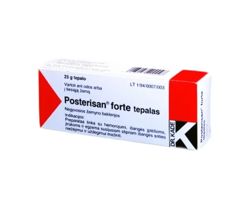 Posterisan forte 2.5mg/166.7mg/g tepalas 25g + aplikatorius N1 -  2