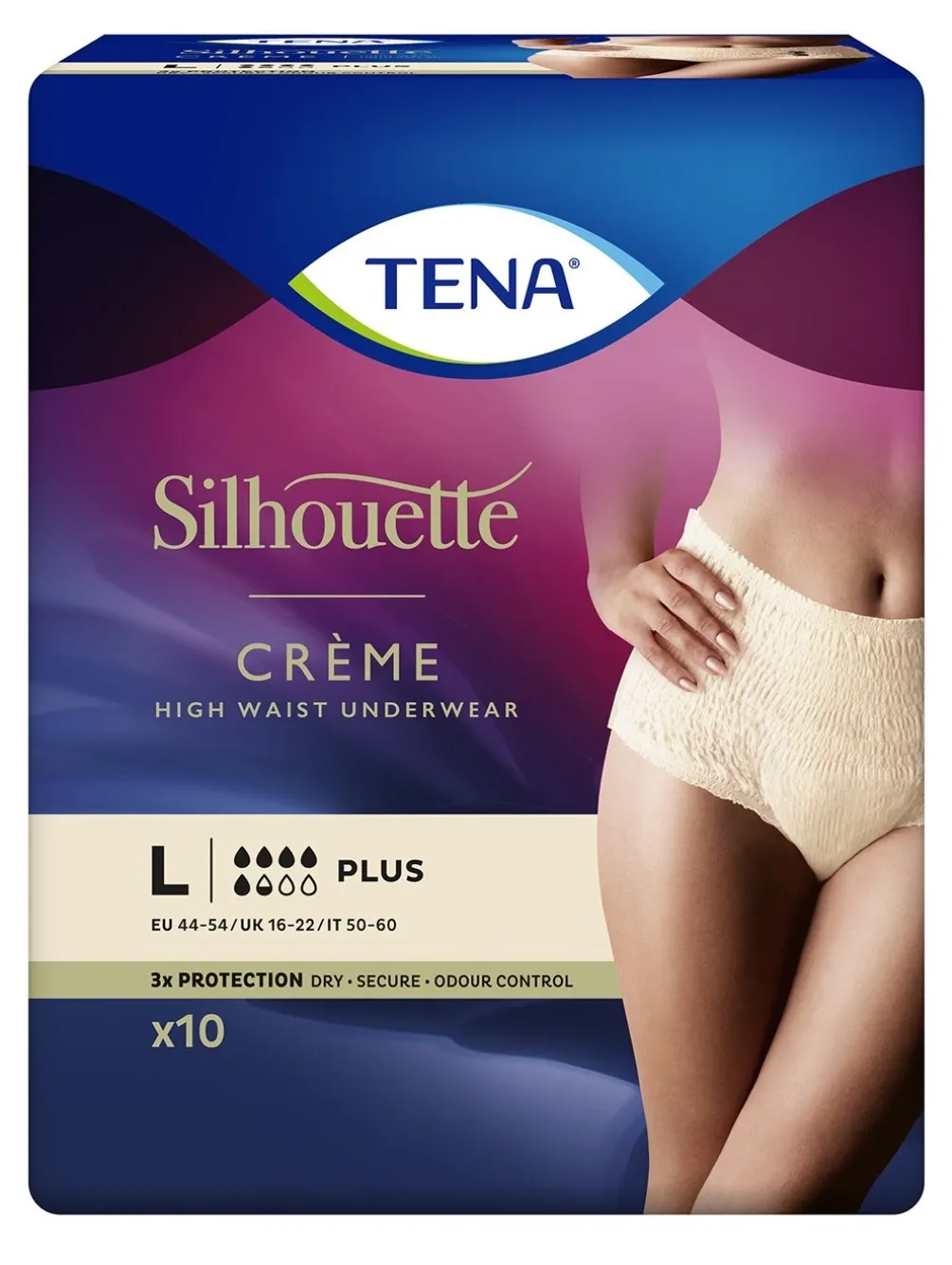 TENA sauskelnės kelnaitės Silhouette Crème Plus, L dydis, N10 -  