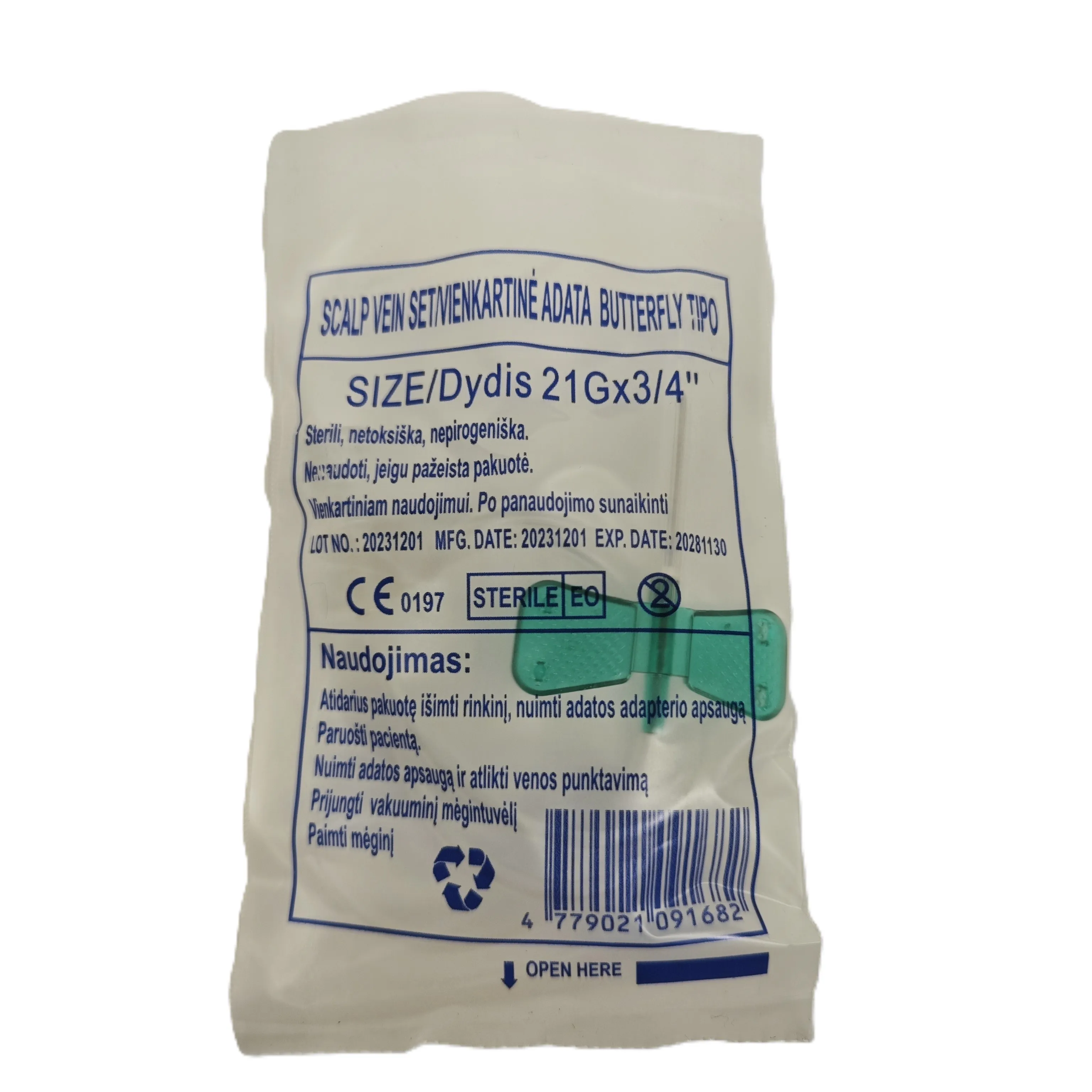 Vienkartinė adata BUTTERFLY 21G -  