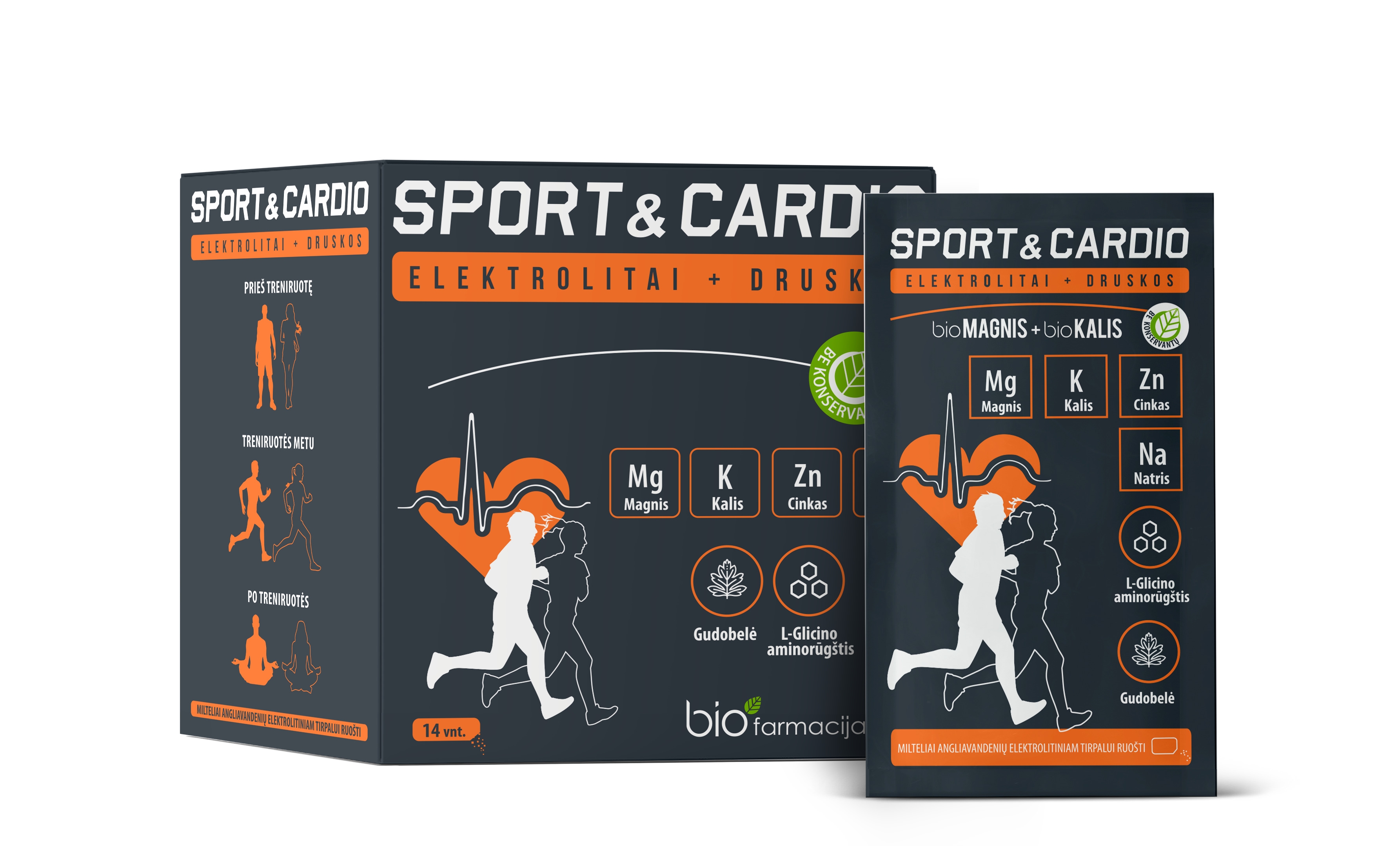 SPORT&CARDIO bioMagnis + bioKalis, milteliai, N14 -  
