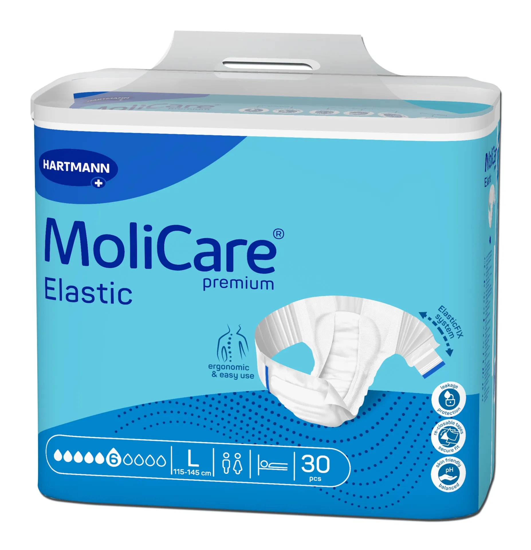 MOLICARE PREMIUM Elastic 6 lašai, L dydis, 14 vnt. -  
