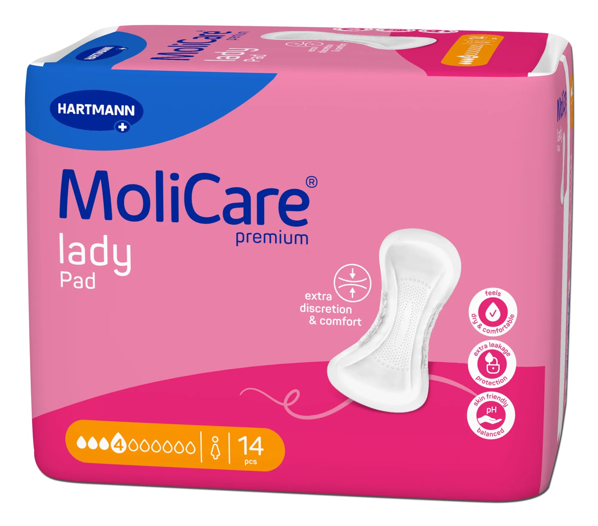 MOLICARE PREMIUM lady pad įklotai, 4 lašai, 14 vnt. -  