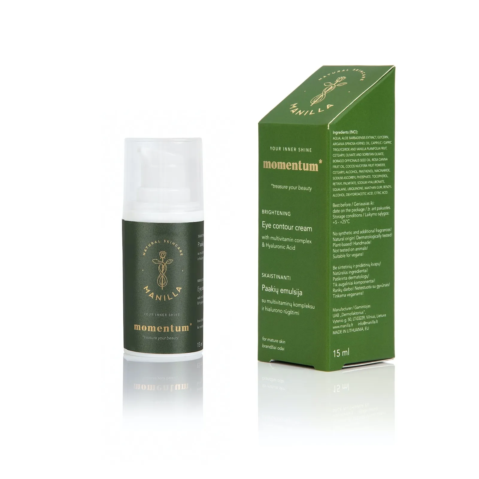 MANILLA skaistinanti paakių emulsija MOMENTUM, 15ml -  