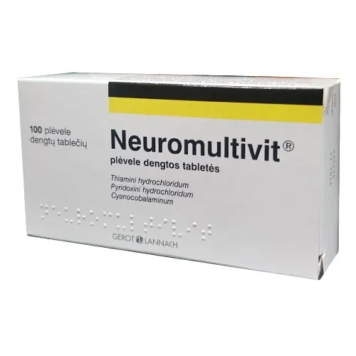 Neuromultivit 100mg/200mg/0.2mg plėvele dengtos tabletės N100 -  2