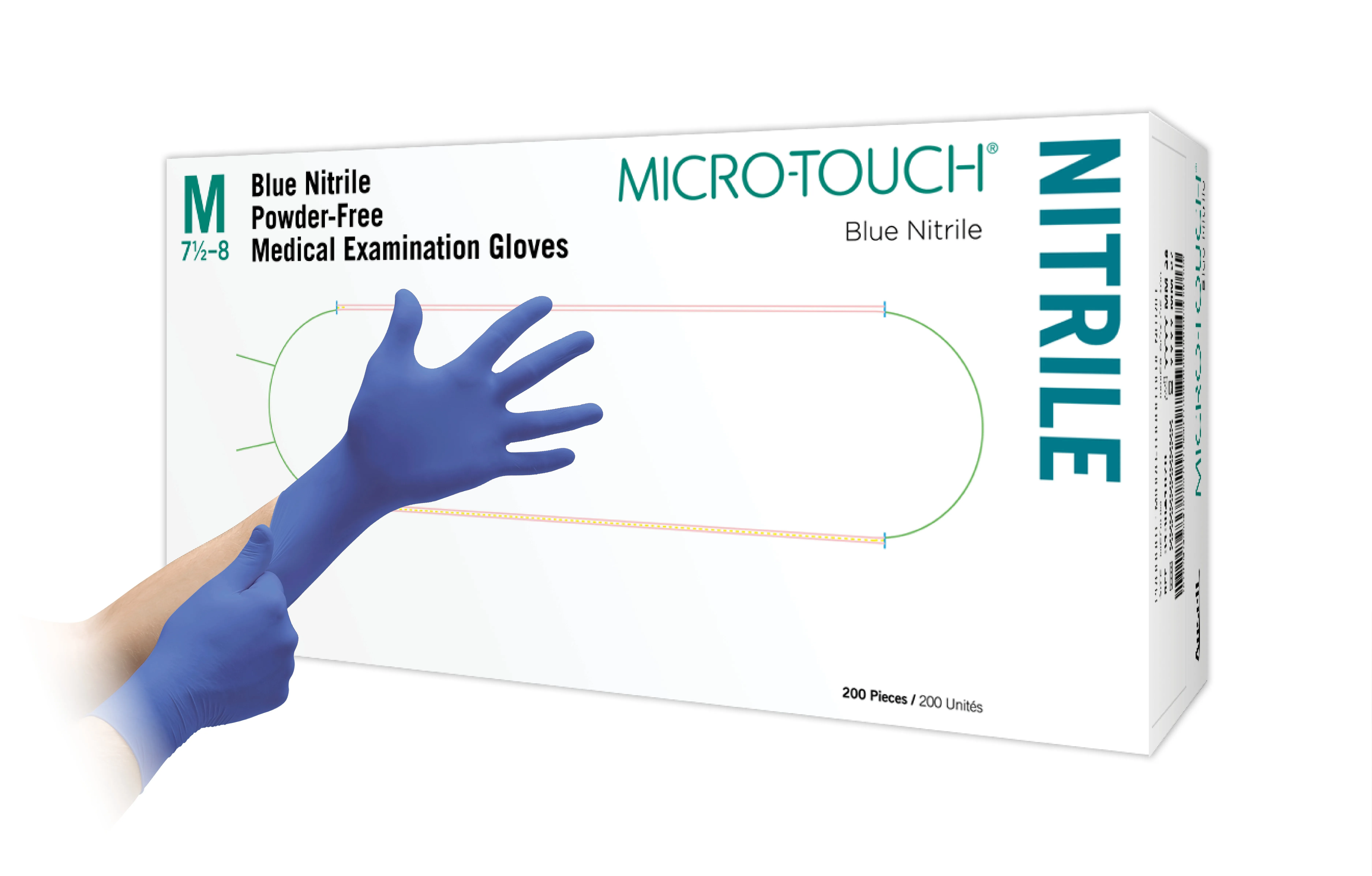 MICRO-TOUCH® nesterilios medicininės pirštinės BLUE NITRILE, M, N200 -  