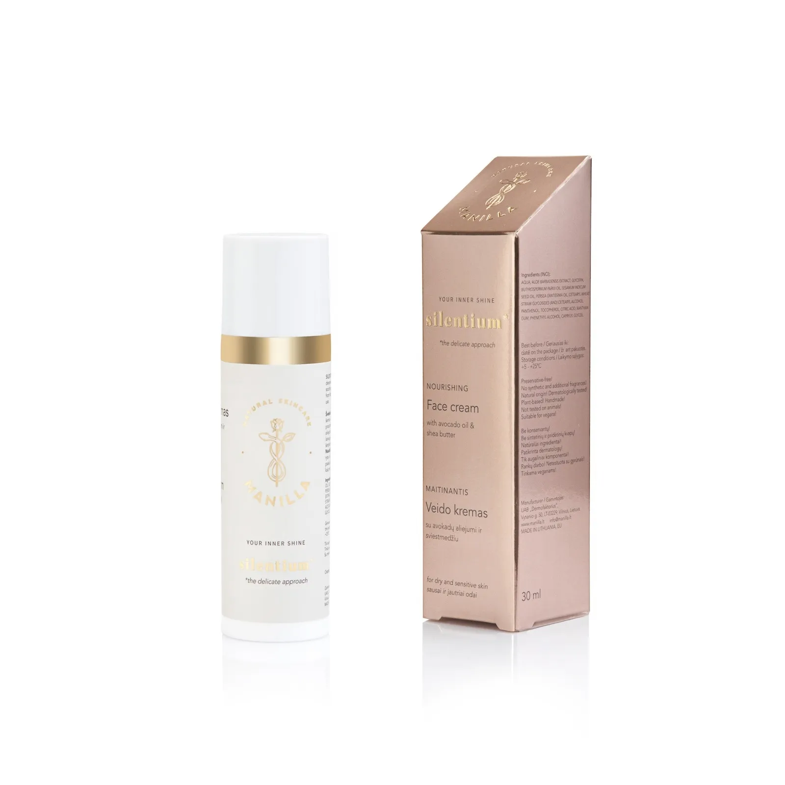 MANILLA maitinantis veido kremas SILENTIUM, 30ml -  