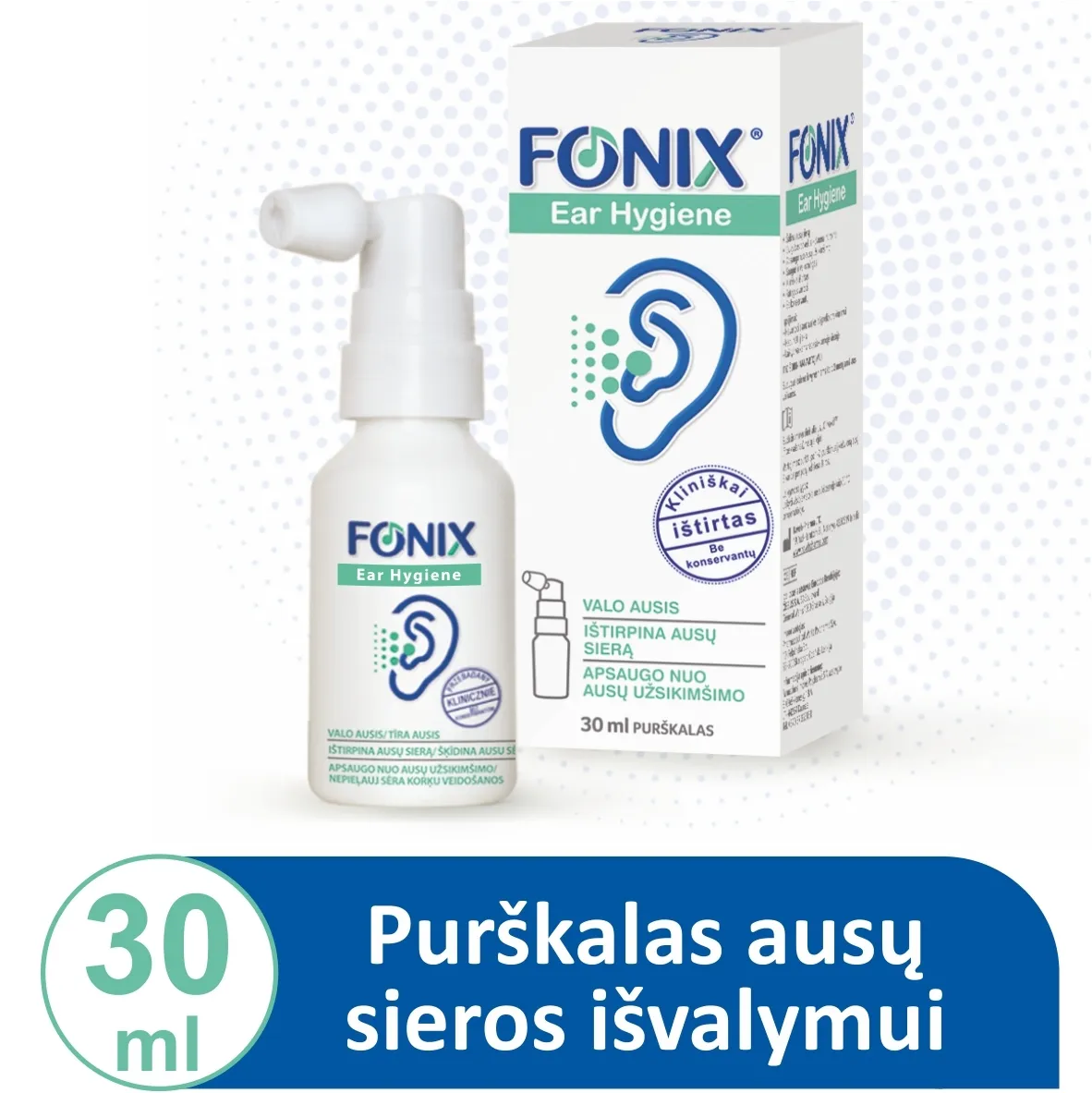 FONIX purškalas ausų vaškui šalinti EAR HYGIENE, 30ml -  1