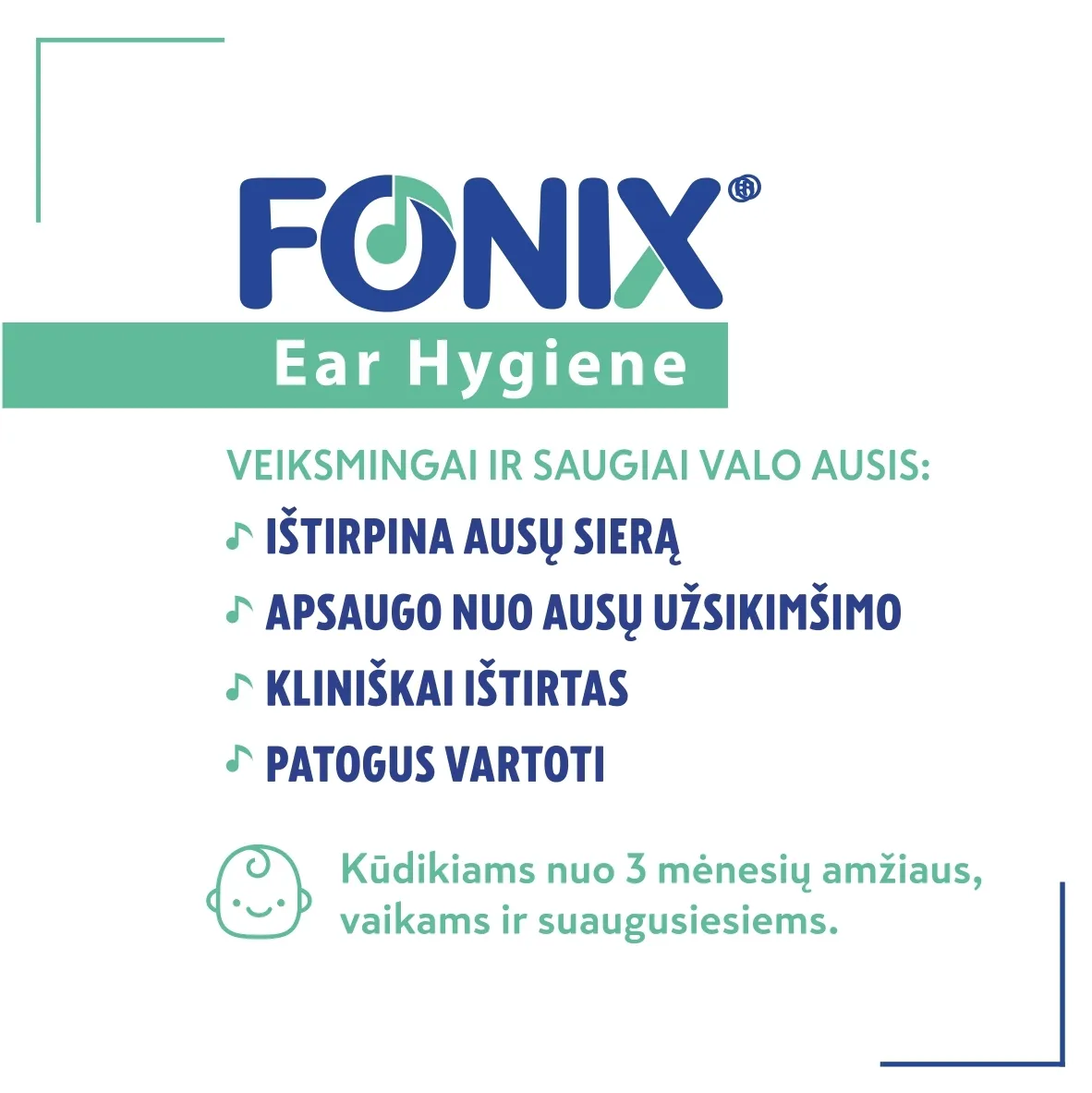 FONIX purškalas ausų vaškui šalinti EAR HYGIENE, 30ml -  2