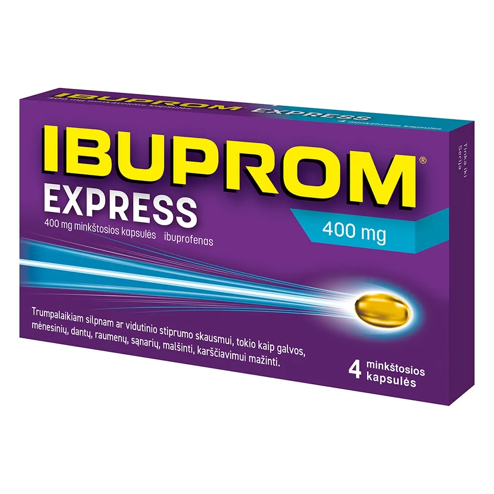 Ibuprom Express 400mg minkštosios kapsulės N4 -  