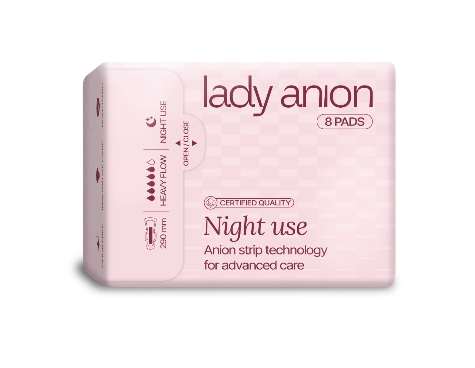 Naktiniai paketai Lady ANION Night Use su anijonine juostele, N8 -  1
