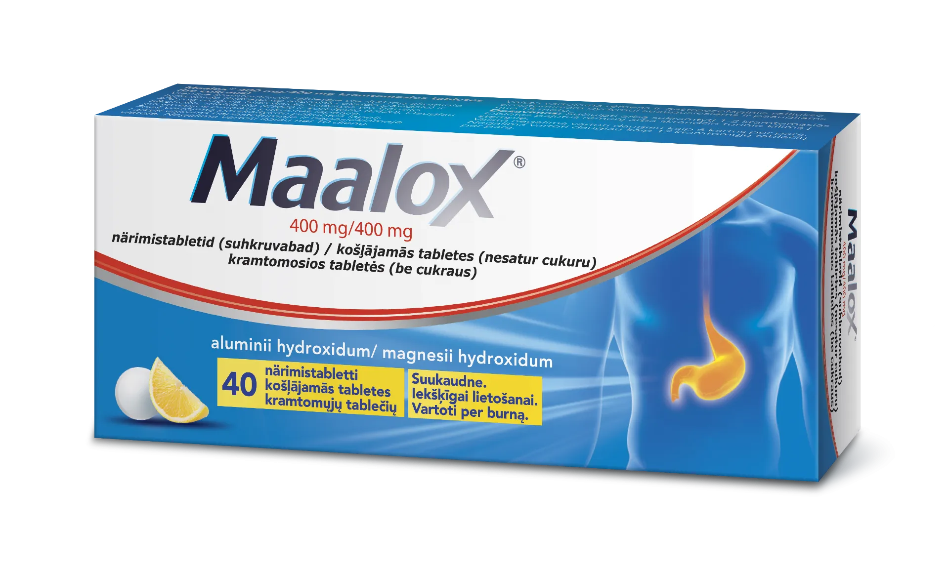 Maalox (be cukraus) kramtomosios tabletės N40 -  1