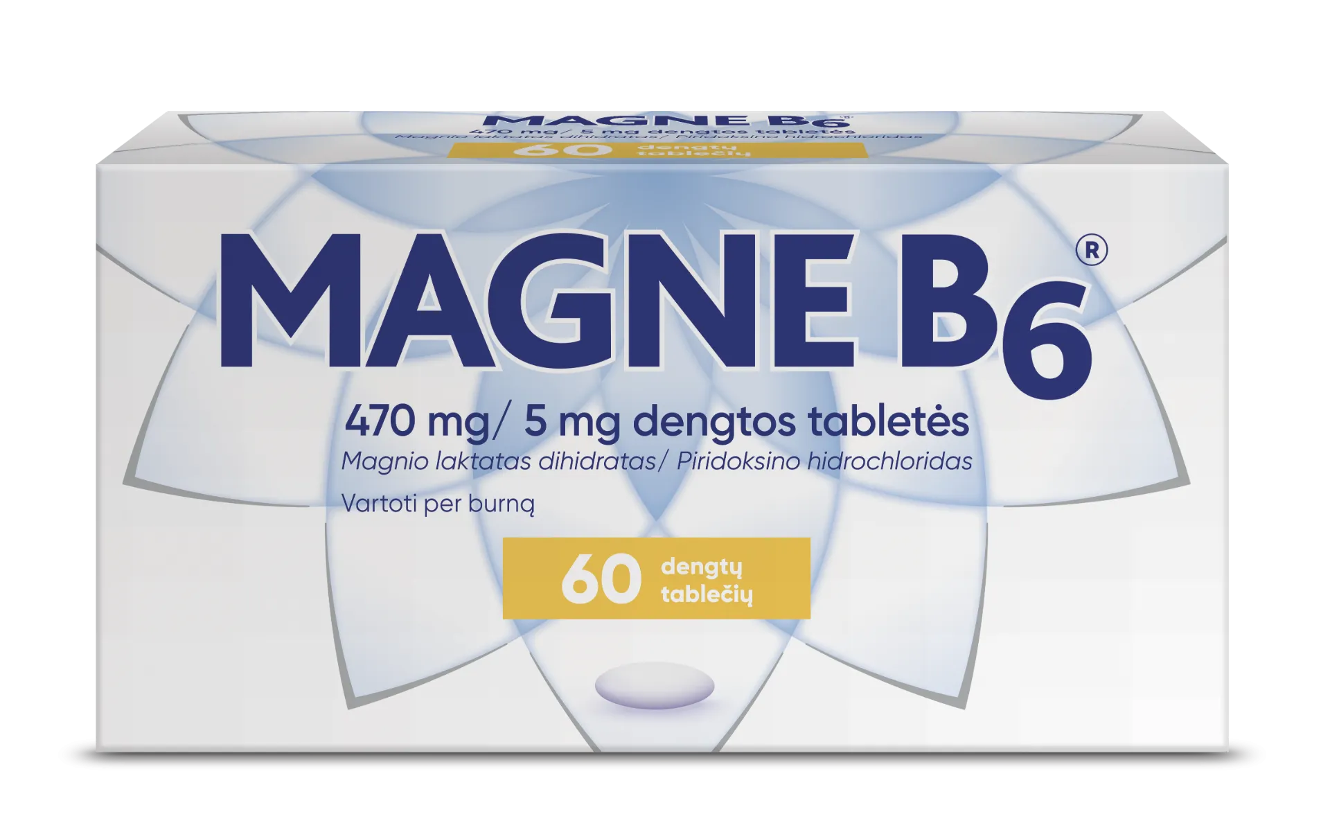 Magne B6 tab.470mg+5mg dengt. tabletės N60 -  1