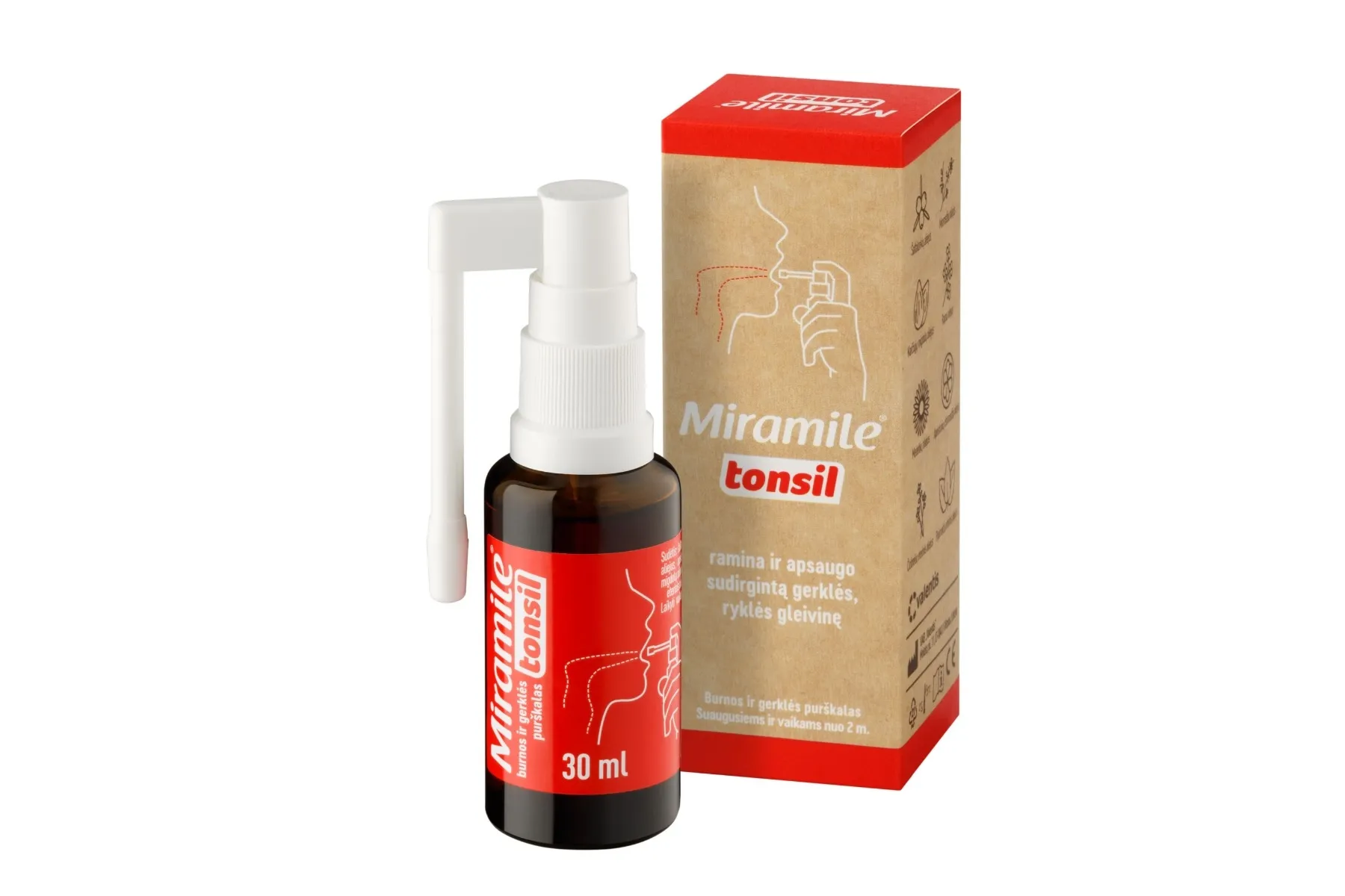 MIRAMILE gerklės ir burnos purškalas TONSIL, 30ml -  