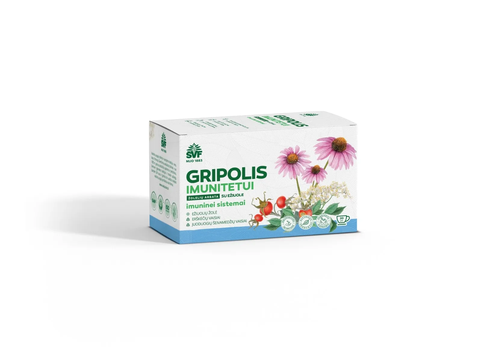 ŠVF žolelių arbata GRIPOLIS IMUNITETUI SU EŽIUOLE, 2g x N20 -  