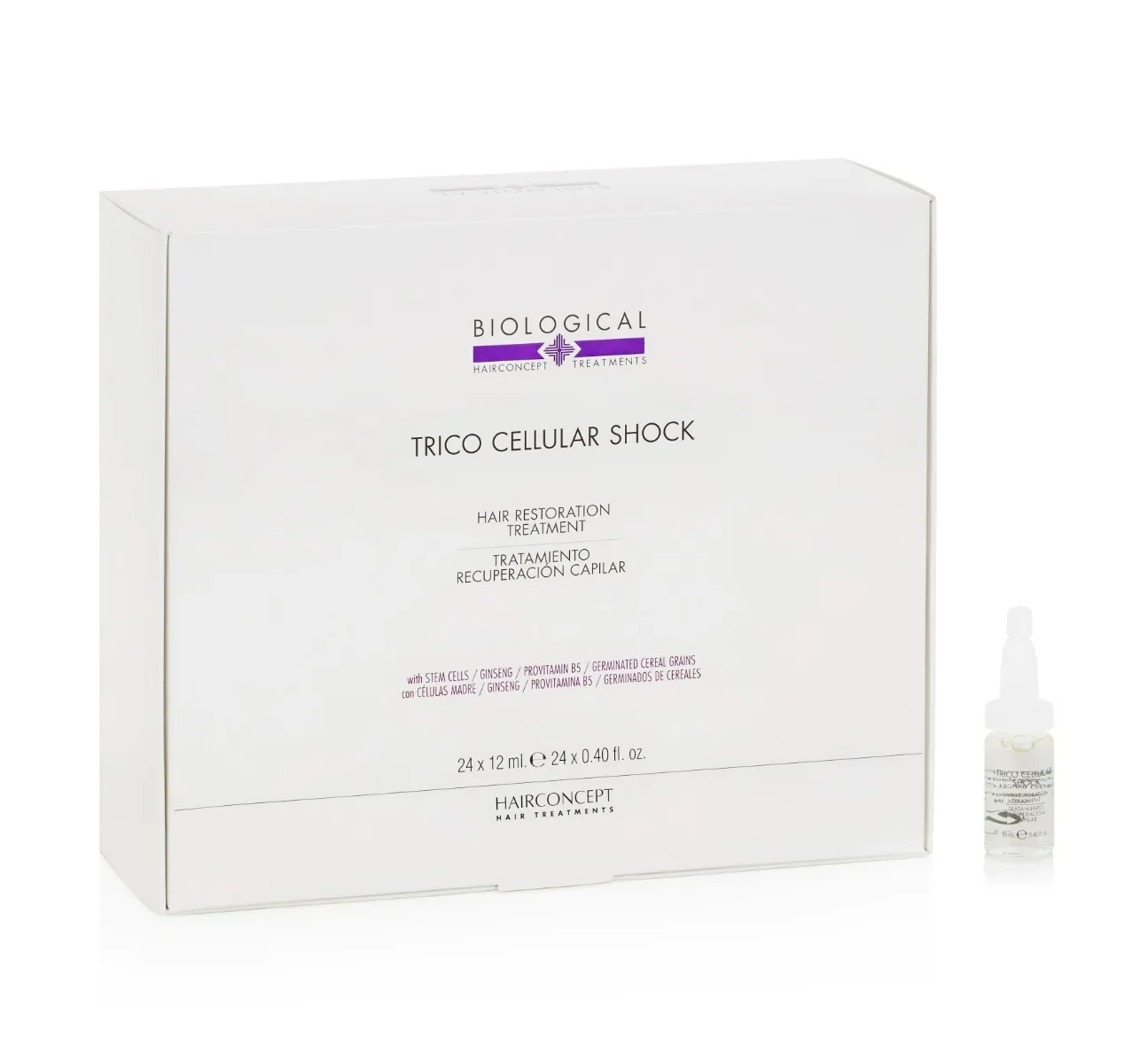 BIOLOGICAL plaukų ampulės TRICO CELLULAR SHOCK, N24 x 12ml -  1