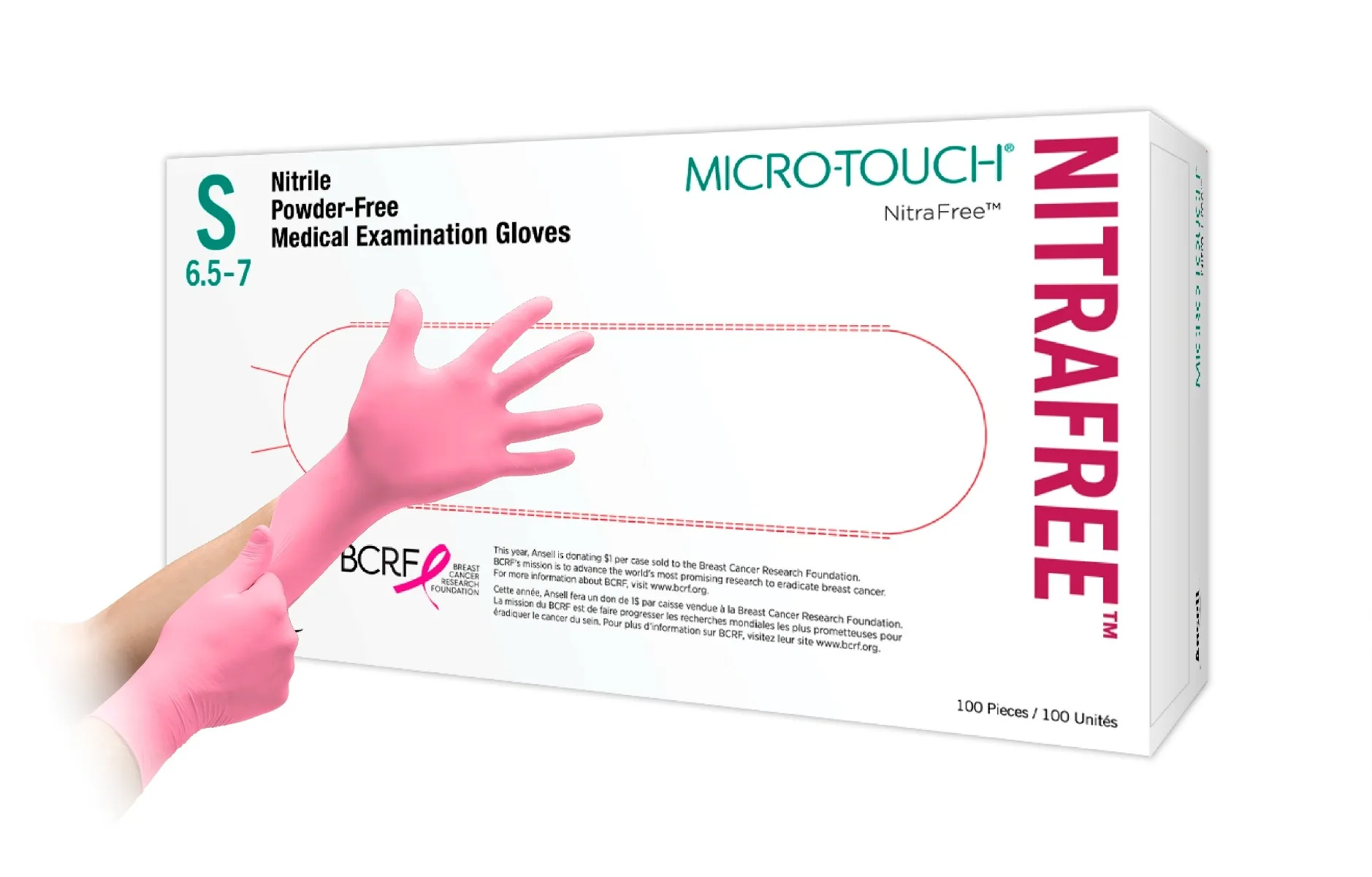MICRO-TOUCH® nesterilios pirštinės NITRAFREE PINK, S, N100 -  