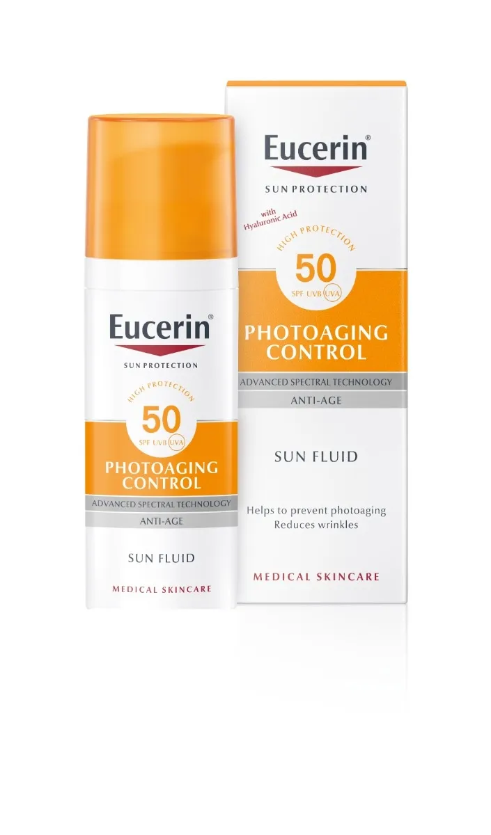 EUCERIN fluidas nuo saulės ir fotosenėjimo SUN SPF50, 50ml -  