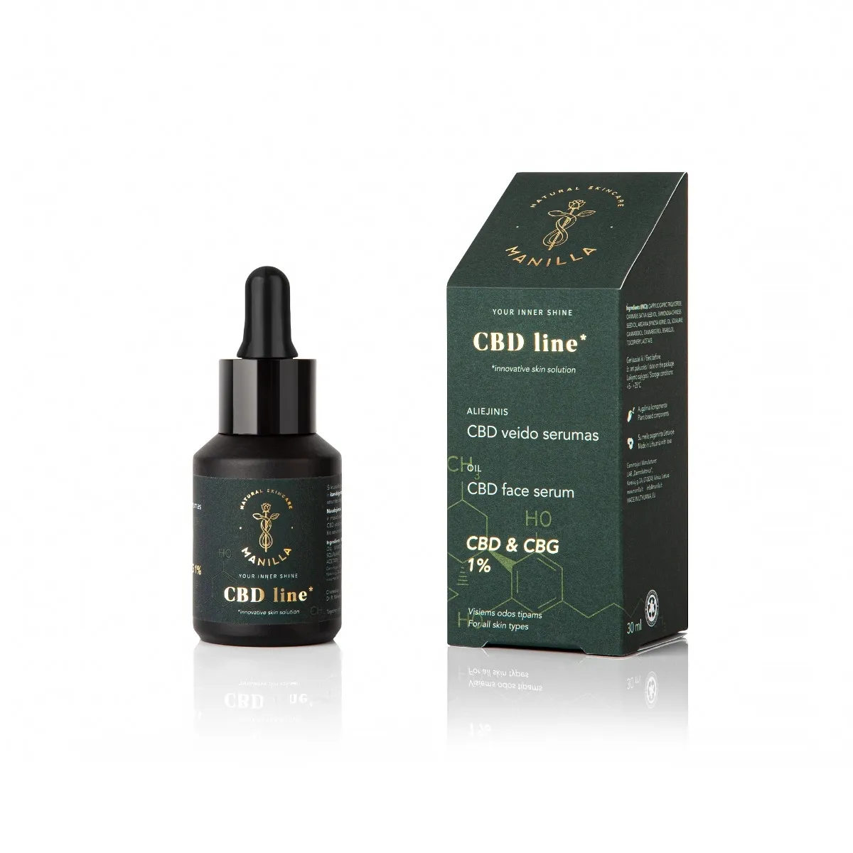 MANILLA aliejinis CBD veido serumas CBD line, 30ml -  
