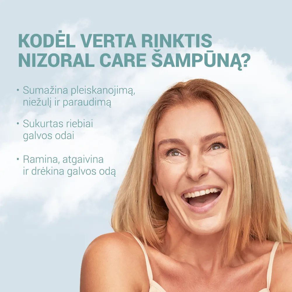 NIZORAL CARE OILY šampūnas nuo pleiskanų riebiai galvos odai, 200 ml -  3