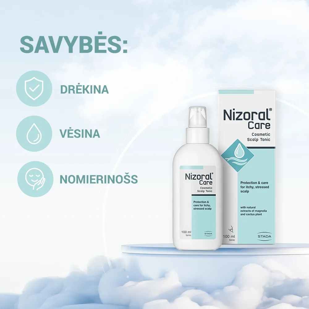 NIZORAL CARE tonikas niežtinčiai ir sudirgusiai galvos odai, 100 ml -  2