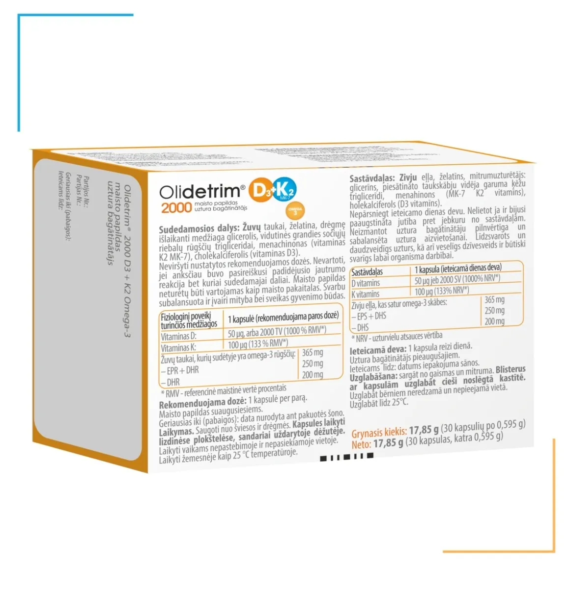 OLIDETRIM OMEGA 2000 D3+K, 30 minkštųjų kapsulių -  5