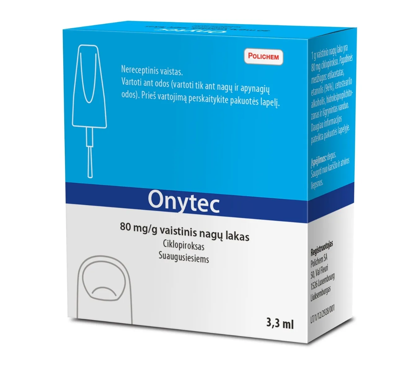 Onytec 80mg/g vaist.nagų lakas 3,3ml N1 -  1