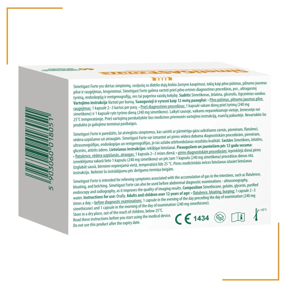 SIMETIGAST FORTE 240mg dujų kaupimui mažinti, N60 -  2