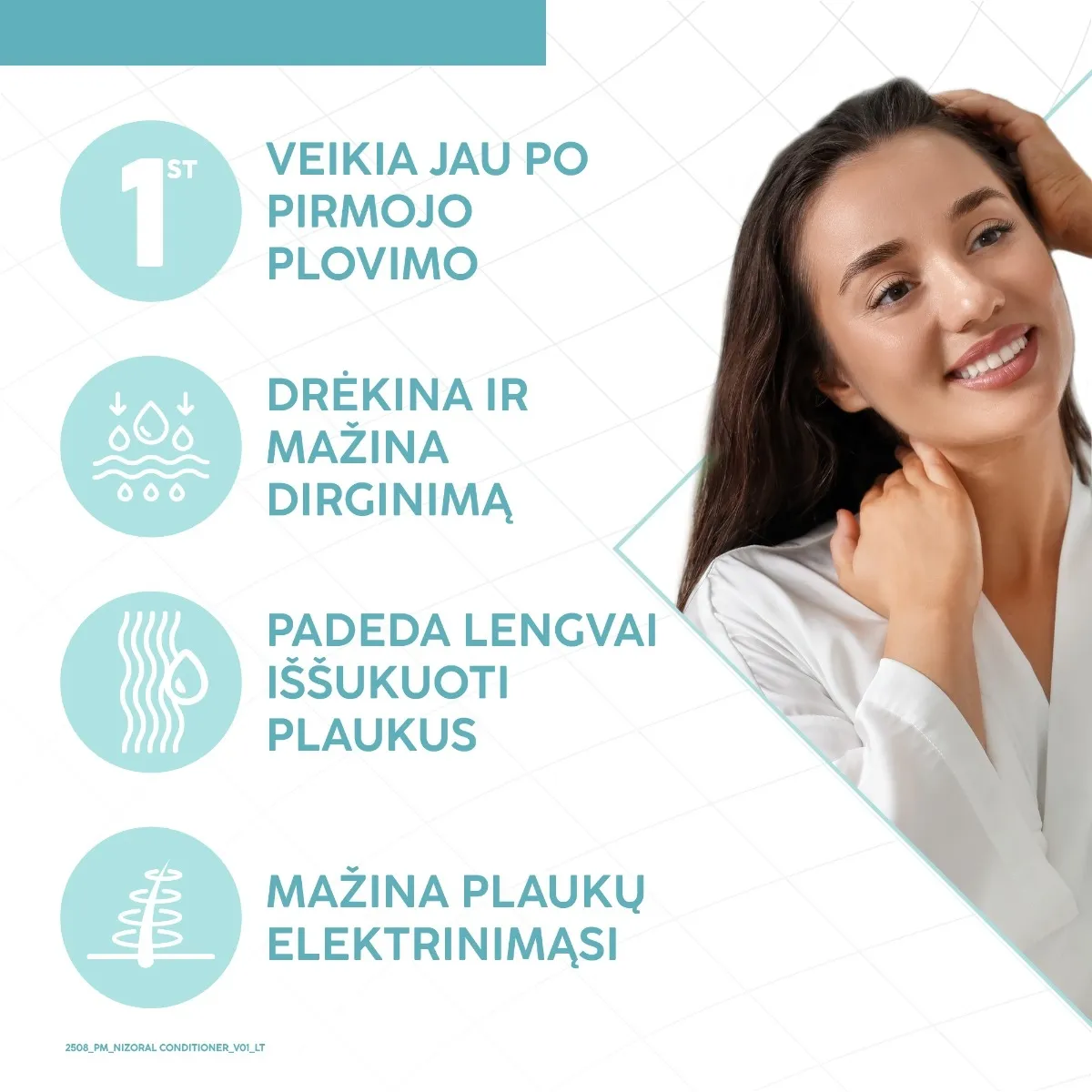 NIZORAL CARE kondicionierius sudirgusiai galvos odai, 200 ml -  7