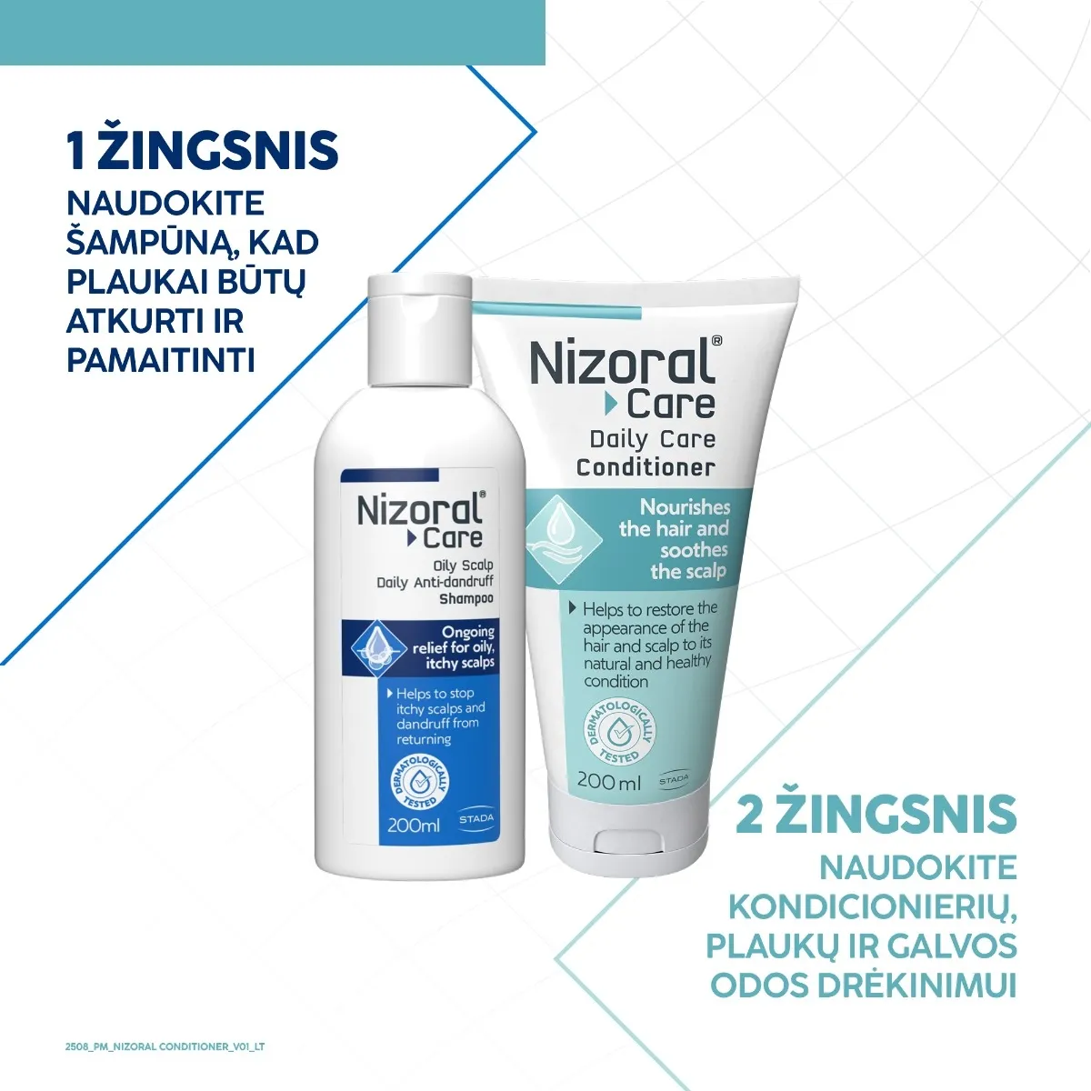 NIZORAL CARE kondicionierius sudirgusiai galvos odai, 200 ml -  5