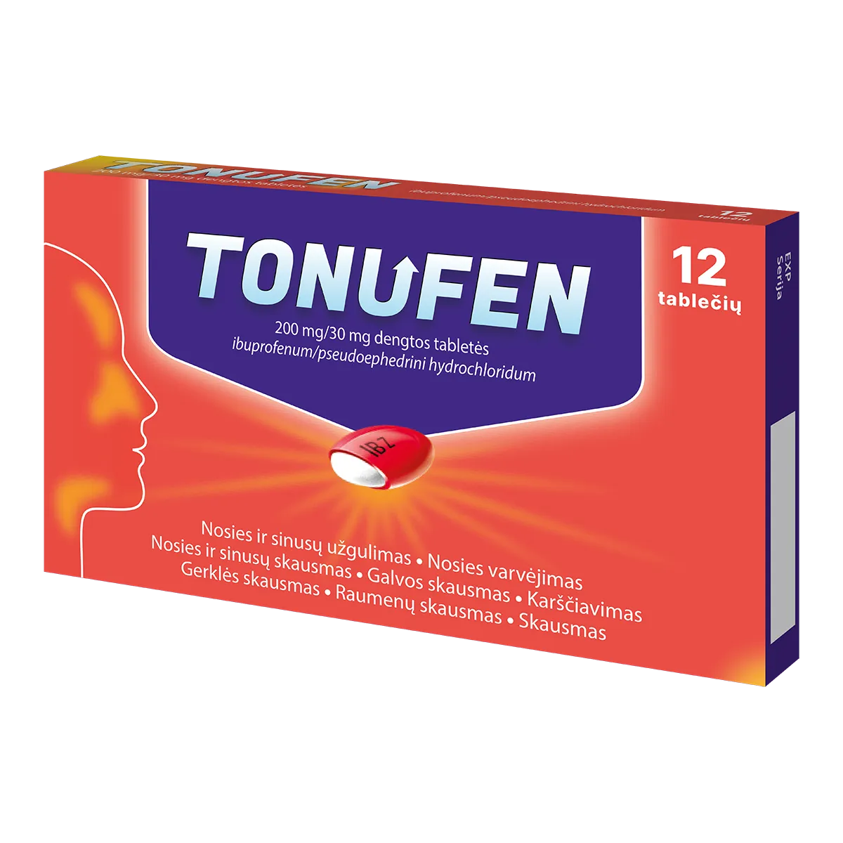 Tonufen 200mg/30mg dengtos tabletės N12 -  