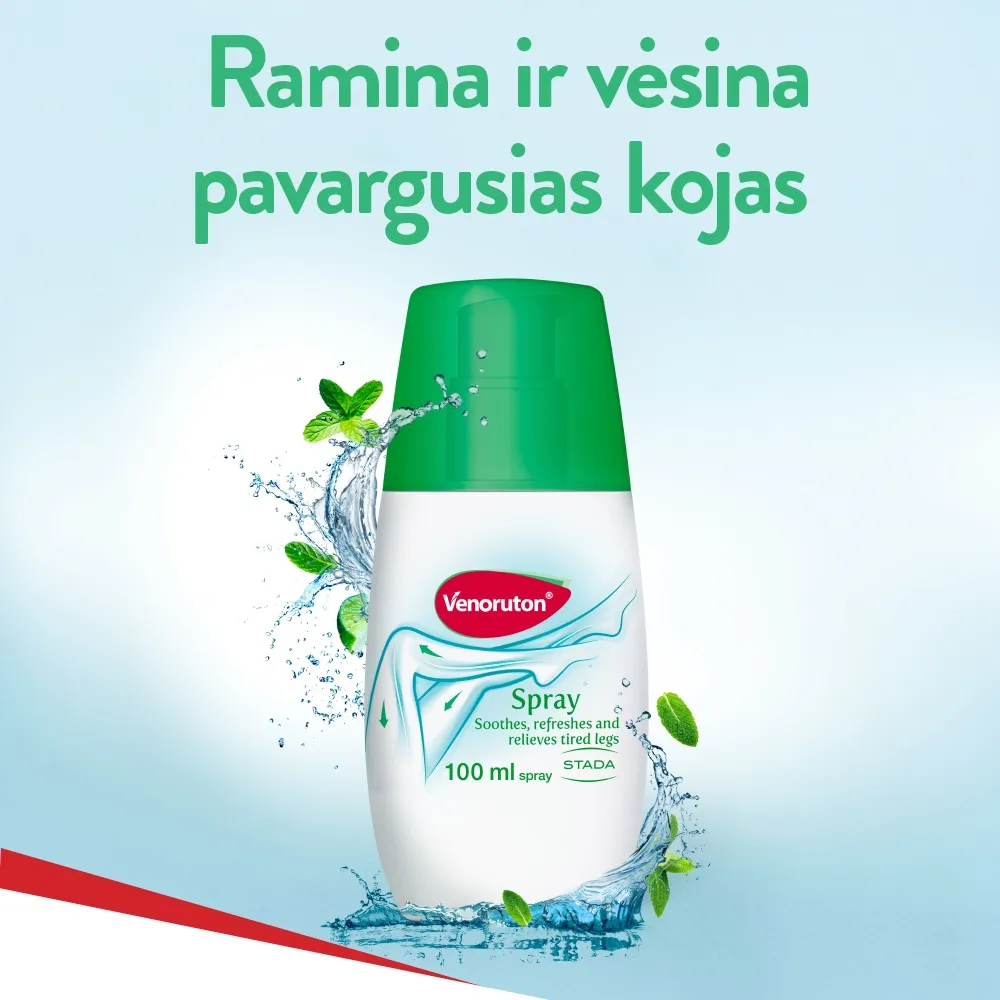 VENORUTON SPRAY purškalas pavargusioms kojoms, 100 ml -  2