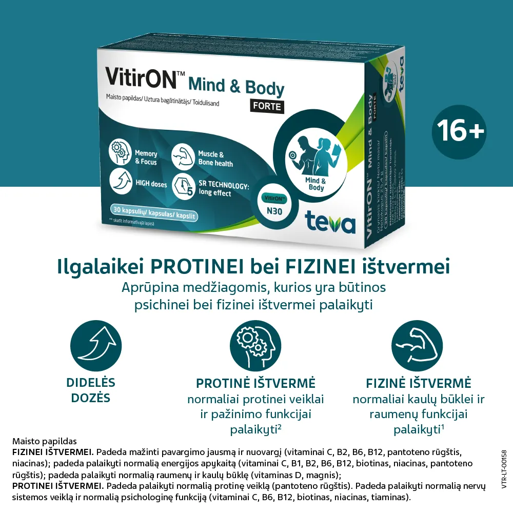VitirON™ Mind & Body FORTE, 30 kapsulių -  2